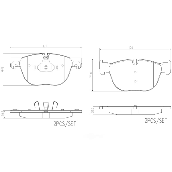 brembo Premium Ceramic Front Disc Brake Pads P06049N