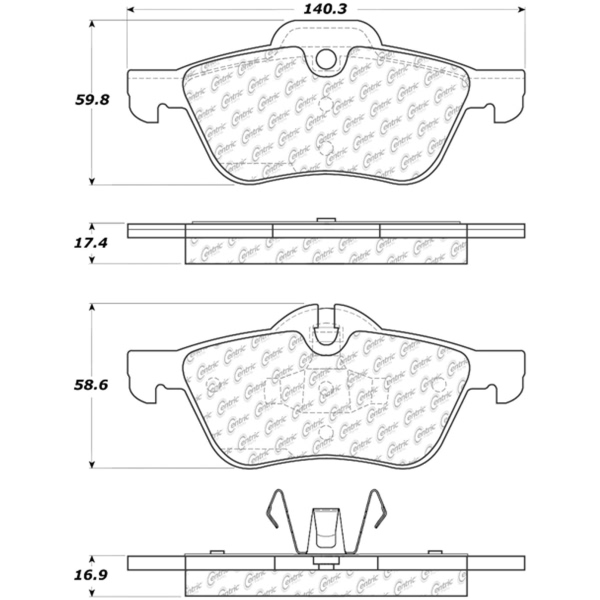 Centric Premium Semi-Metallic Front Disc Brake Pads 300.09390