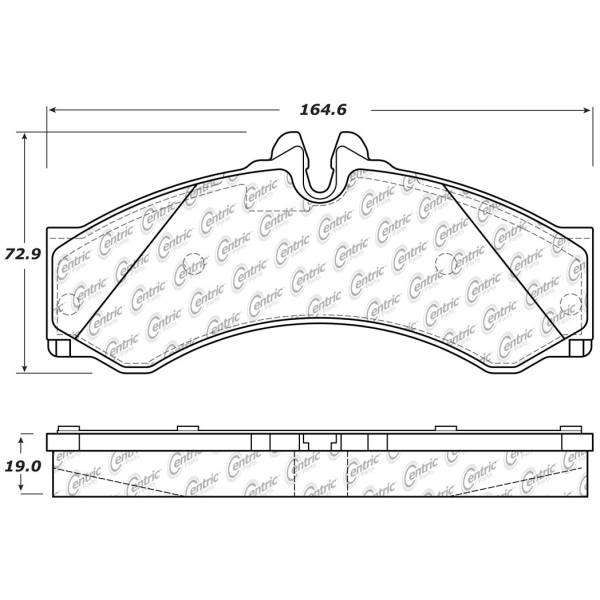 Centric Premium Semi-Metallic Rear Disc Brake Pads 300.11360