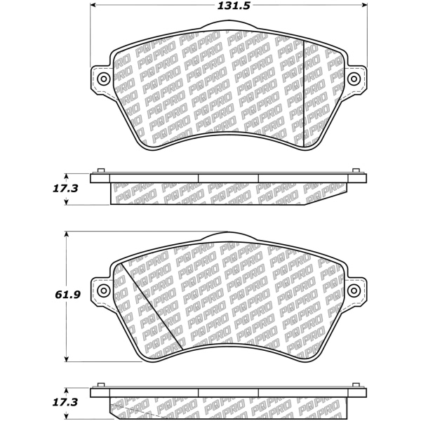 Centric Posi Quiet Pro™ Semi-Metallic Front Disc Brake Pads 500.09260