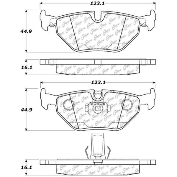 Centric Posi Quiet™ Semi-Metallic Rear Disc Brake Pads 104.06922