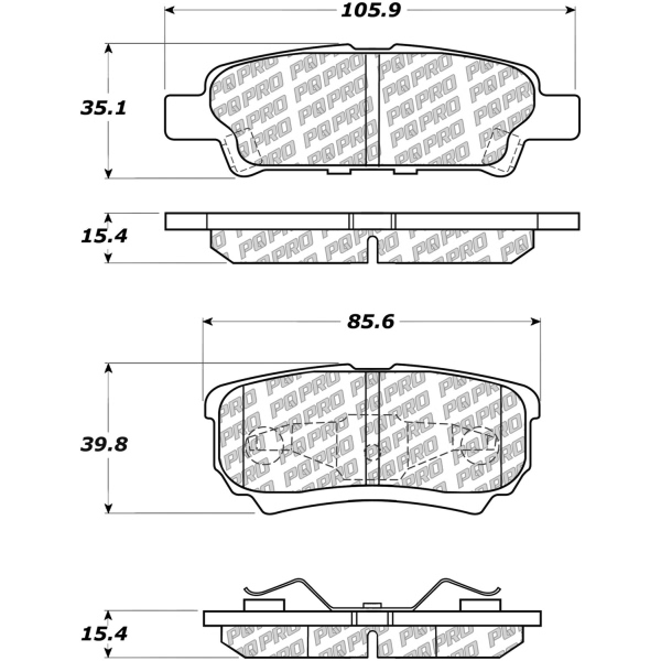 Centric Posi Quiet Pro™ Ceramic Rear Disc Brake Pads 500.10370