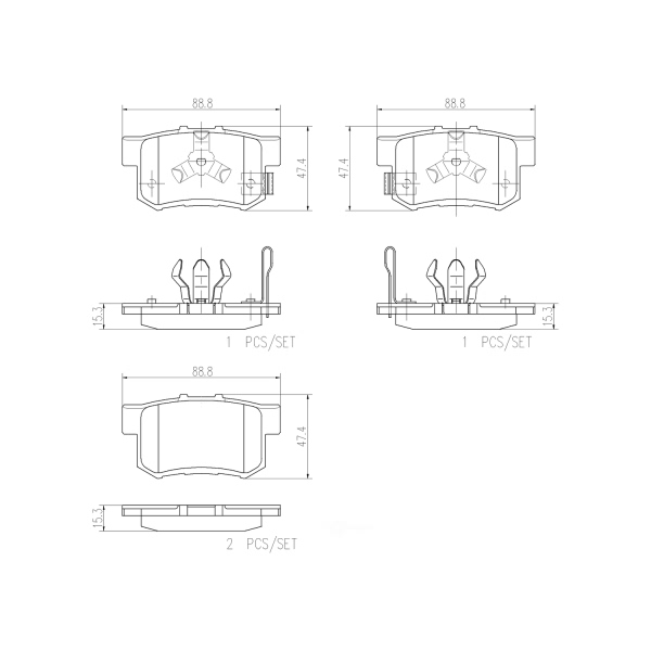 brembo Premium Ceramic Rear Disc Brake Pads P28061N