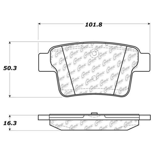 Centric Premium™ Semi-Metallic Brake Pads With Shims And Hardware 300.10710