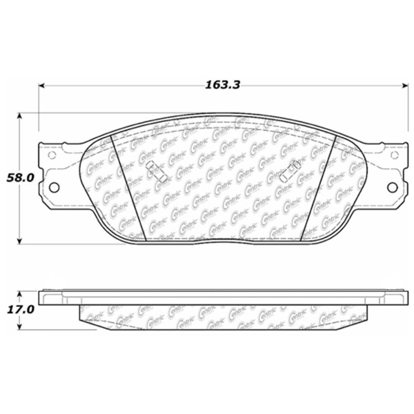 Centric Posi Quiet™ Extended Wear Semi-Metallic Front Disc Brake Pads 106.08050