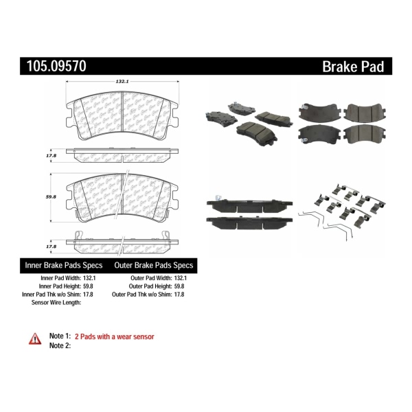 Centric Posi Quiet™ Ceramic Front Disc Brake Pads 105.09570