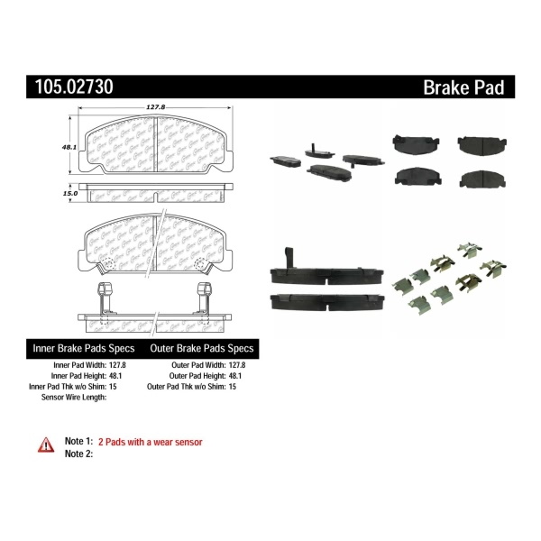 Centric Posi Quiet™ Ceramic Front Disc Brake Pads 105.02730