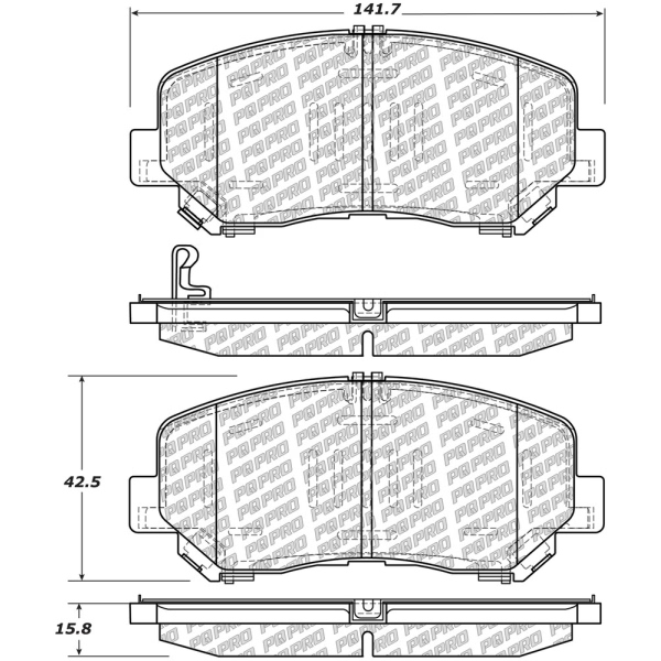 Centric Posi Quiet Pro™ Ceramic Front Disc Brake Pads 500.16230