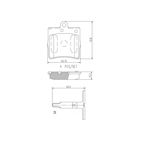 brembo Premium Ceramic Rear Disc Brake Pads P50025N