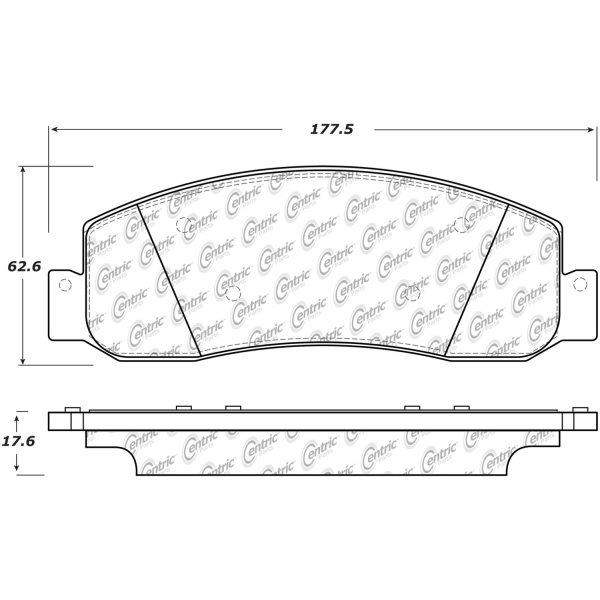 Centric Premium Semi-Metallic Front Disc Brake Pads 300.13330