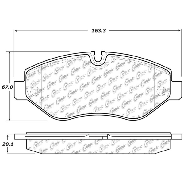 Centric Posi Quiet™ Extended Wear Semi-Metallic Front Disc Brake Pads 106.13160