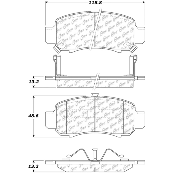 Centric Premium Semi-Metallic Front Disc Brake Pads 300.08320