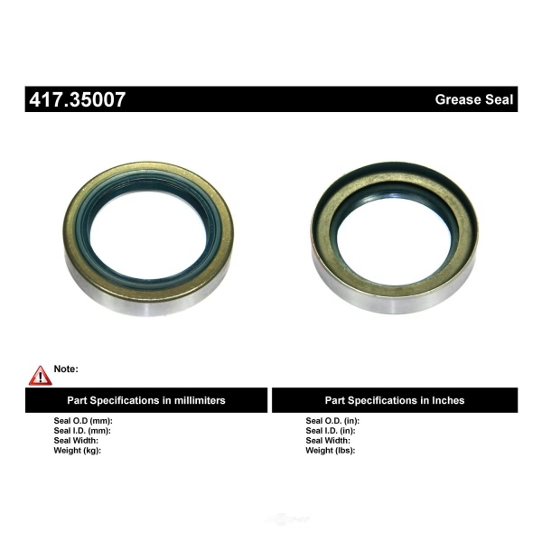 Centric Premium™ Front Inner Wheel Seal 417.35007