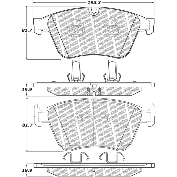 Centric Posi Quiet Pro™ Semi-Metallic Front Disc Brake Pads 500.12710