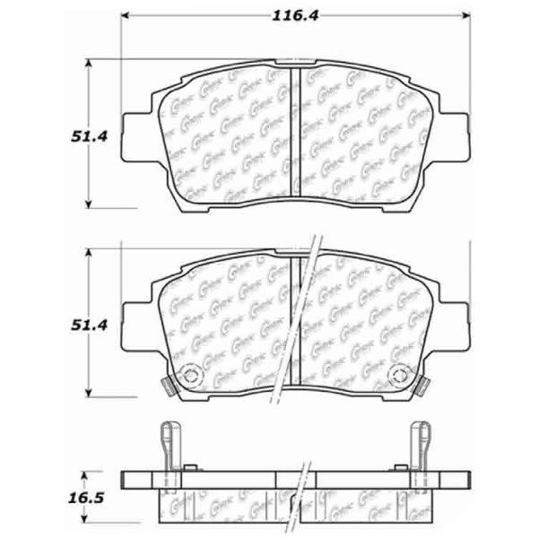 Centric Posi Quiet™ Semi-Metallic Front Disc Brake Pads 104.08221