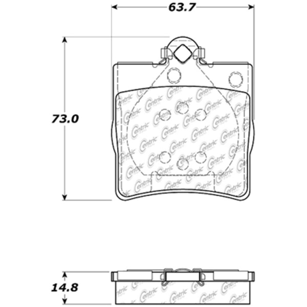 Centric Premium Ceramic Rear Disc Brake Pads 301.07790