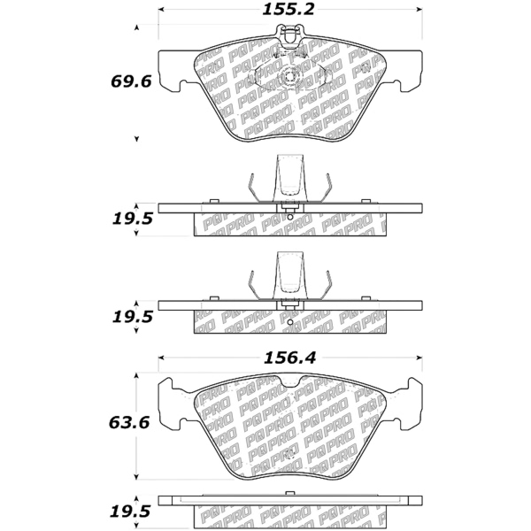 Centric Posi Quiet Pro™ Semi-Metallic Front Disc Brake Pads 500.08531