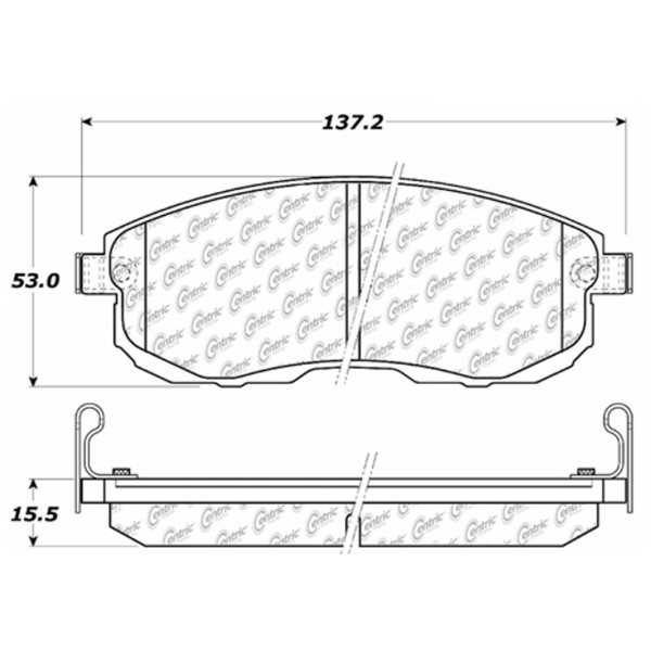 Centric Posi Quiet™ Semi-Metallic Brake Pads With Hardware 104.08151