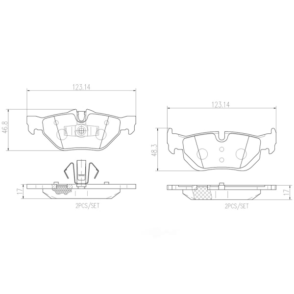 brembo Premium Ceramic Rear Disc Brake Pads P06038N