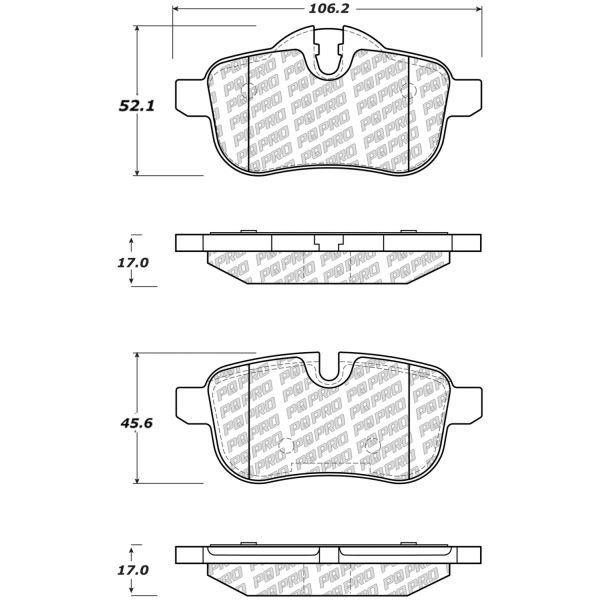 Centric Posi Quiet Pro™ Semi-Metallic Rear Disc Brake Pads 500.14330