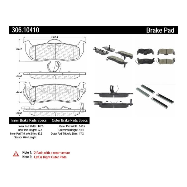 Centric Fleet Performance™ Organic Rear Disc Brake Pads 306.10410