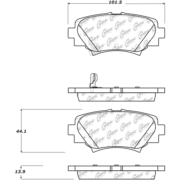 Centric Posi Quiet™ Ceramic Rear Disc Brake Pads 105.17290