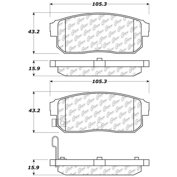 Centric Premium Ceramic Rear Disc Brake Pads 301.09000