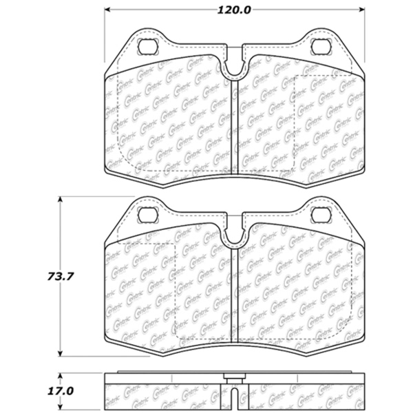 Centric Posi Quiet™ Semi-Metallic Front Disc Brake Pads 104.06390