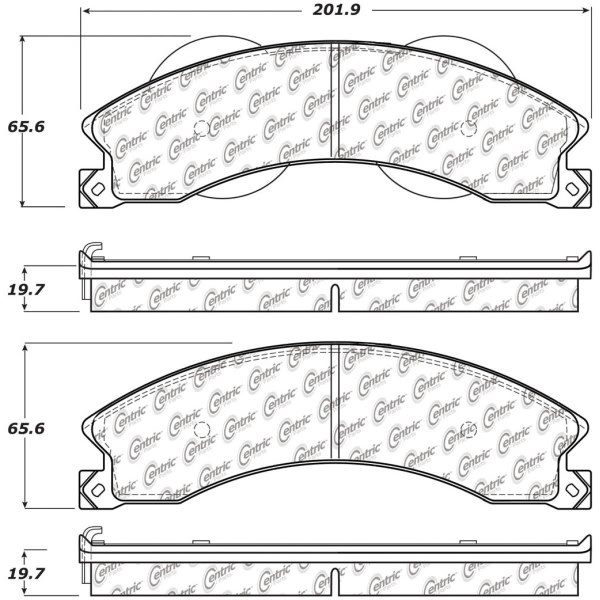 Centric Premium™ Semi-Metallic Brake Pads With Shims And Hardware 300.14110