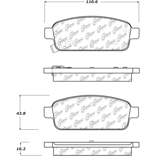 Centric Posi Quiet™ Ceramic Rear Disc Brake Pads 105.14681