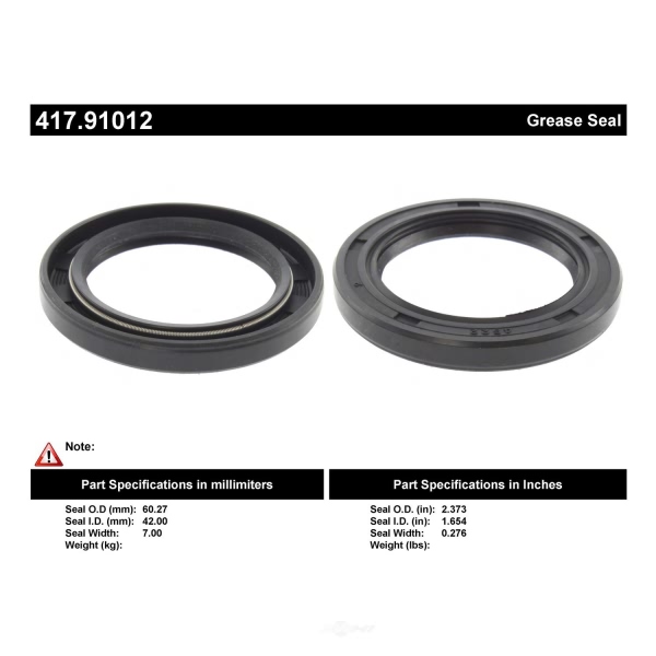 Centric Premium™ Front Outer Wheel Seal 417.91012