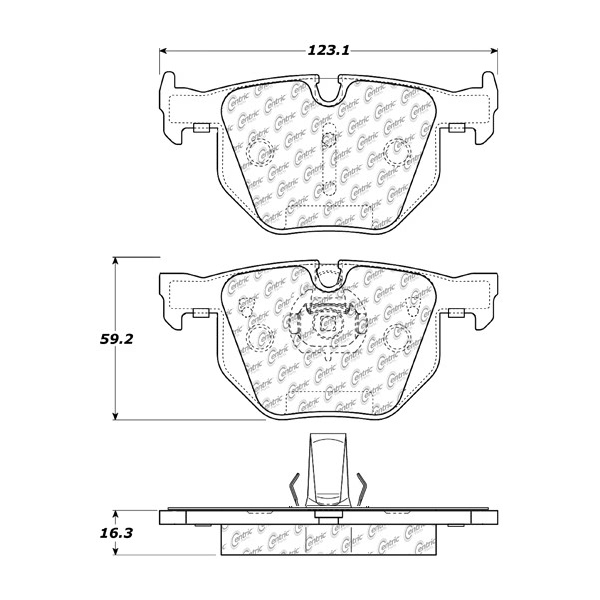 Centric Posi Quiet™ Semi-Metallic Rear Disc Brake Pads 104.06831