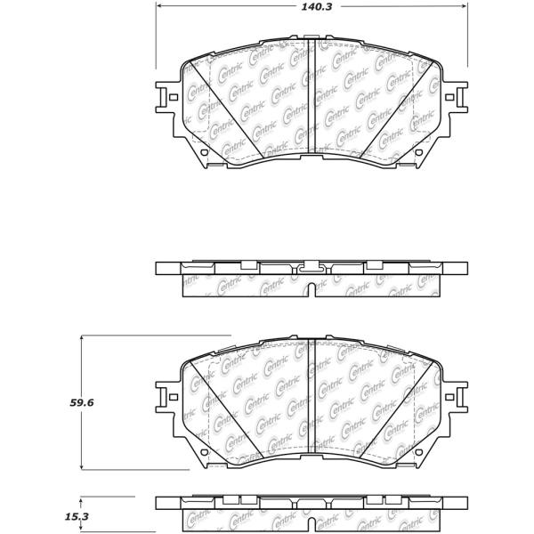 Centric Premium Ceramic Front Disc Brake Pads 301.17110