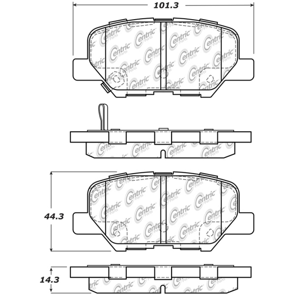 Centric Premium Ceramic Rear Disc Brake Pads 301.16790