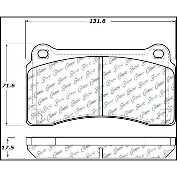 Centric Posi Quiet™ Semi-Metallic Rear Disc Brake Pads 104.13830