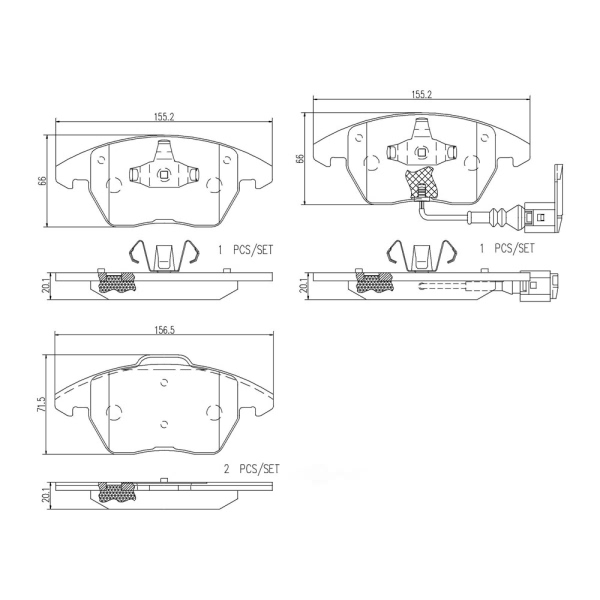 brembo Premium Ceramic Front Disc Brake Pads P85075N