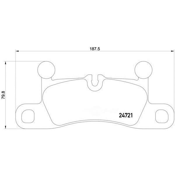 brembo Premium Low-Met OE Equivalent Rear Brake Pads P65027