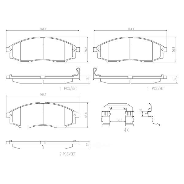 brembo Premium Ceramic Front Disc Brake Pads P56049N