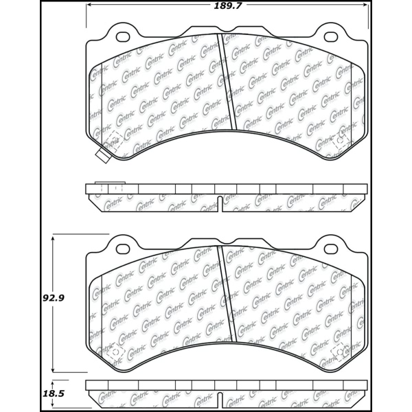 Centric Posi Quiet™ Semi-Metallic Front Disc Brake Pads 104.13820