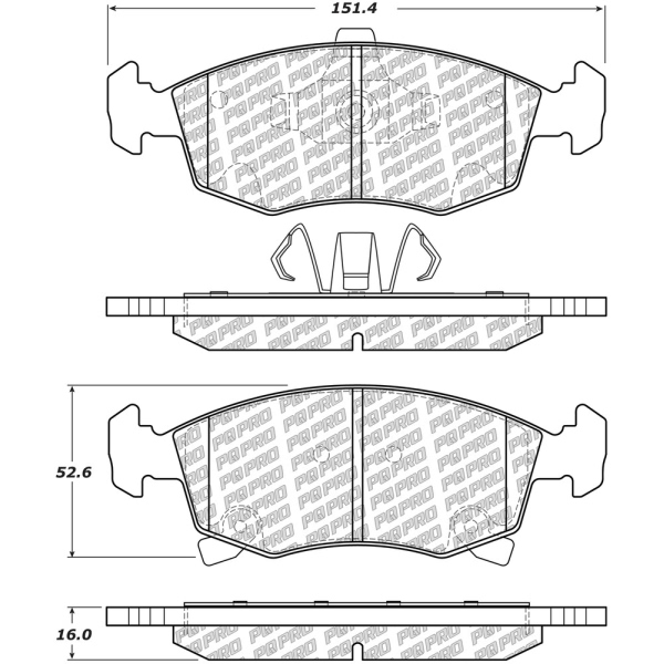 Centric Posi Quiet Pro™ Ceramic Front Disc Brake Pads 500.15680