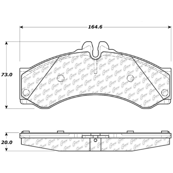 Centric Premium Semi-Metallic Rear Disc Brake Pads 300.09490