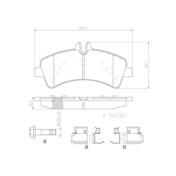 brembo Premium Ceramic Rear Disc Brake Pads P50060N