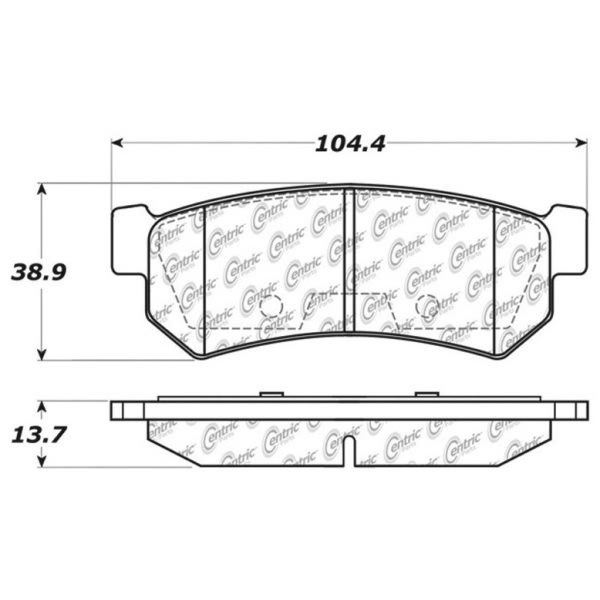 Centric Posi Quiet™ Ceramic Rear Disc Brake Pads 105.13150