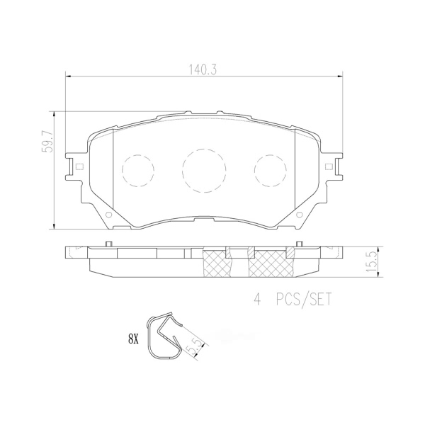 brembo Premium Ceramic Front Disc Brake Pads P49048N