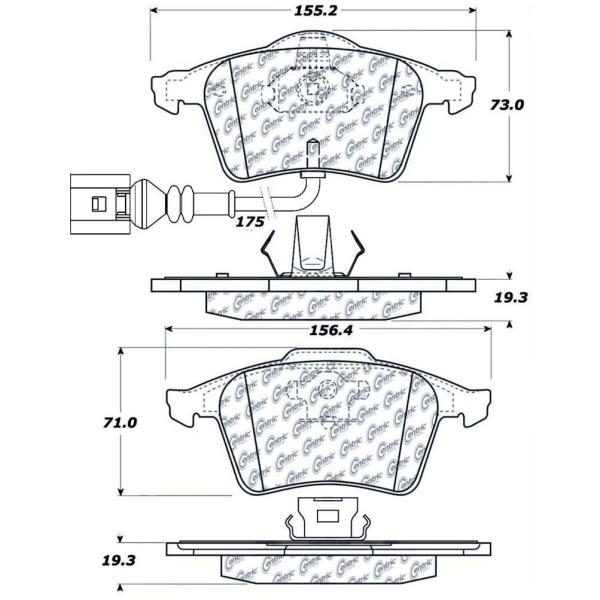 Centric Posi Quiet™ Semi-Metallic Front Disc Brake Pads 104.09153