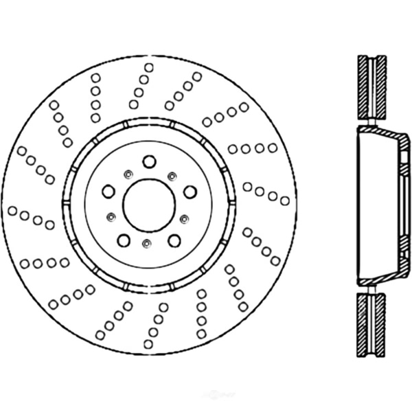 Centric SportStop Drilled 1-Piece Front Passenger Side Brake Rotor 128.34089