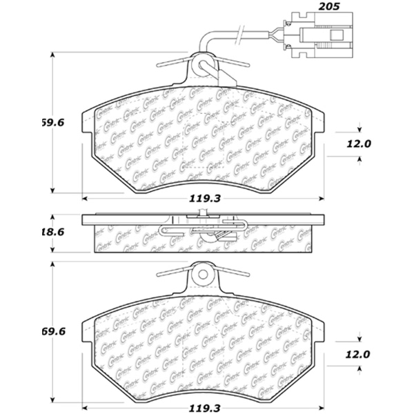 Centric Posi Quiet™ Semi-Metallic Front Disc Brake Pads 104.06840