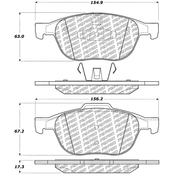 Centric Posi Quiet Pro™ Semi-Metallic Front Disc Brake Pads 500.10440