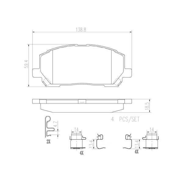 brembo Premium Ceramic Front Disc Brake Pads P83078N