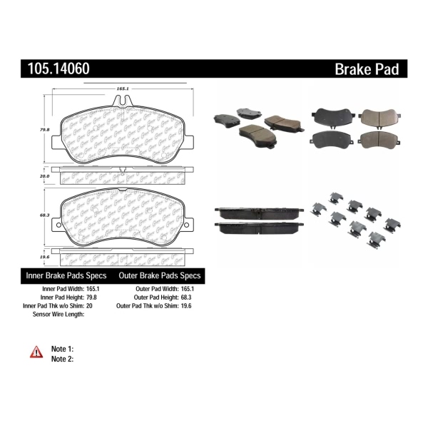 Centric Posi Quiet™ Ceramic Front Disc Brake Pads 105.14060